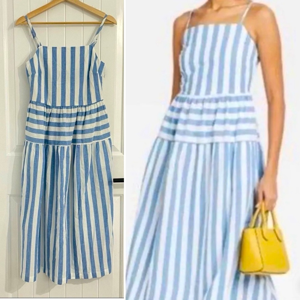 UNIVERSAL THREAD ✨ cotton stripes midi dress with pockets | sz M